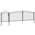 VidaXL Poort met speren bovenkant 5x2 m zwart