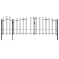 VidaXL Poort met speren bovenkant 5x2,25 m zwart