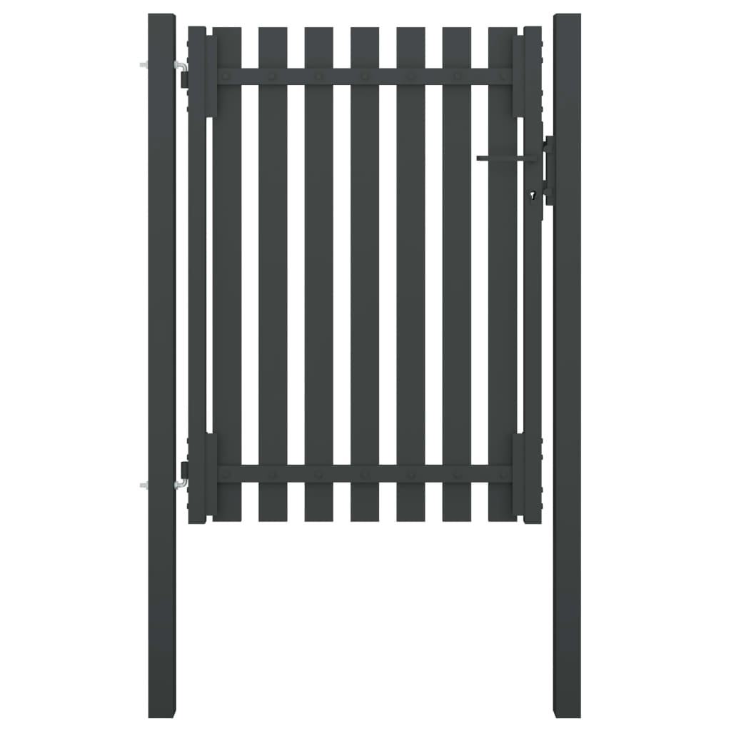 Vidaxl tuinhekpoort staal 100x125 cm antraciet