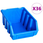 Vidaxl 96-delige opslagbakkenset met wandpanelen blauw