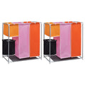 Vidaxl 3-delige wassorteerders 2 st met wasmand