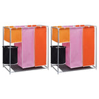Vidaxl 3-delige wassorteerders 2 st met wasmand