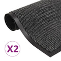 Vidaxl droogloopmatten 2 st rechthoekig getuft 60x90 cm antraciet