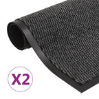 Vidaxl droogloopmatten 2 st rechthoekig getuft 80x120 cm antraciet