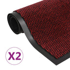 Vidaxl droogloopmatten 2 st rechthoekig getuft 80x120 cm rood