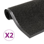 Vidaxl droogloopmatten 2 st rechthoekig getuft 90x150 cm zwart