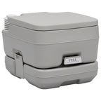 Vidaxl kampeertoilet draagbaar 10 + 10 l grijs