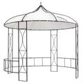 Vidaxl prieel rond 300x290 cm wit
