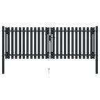 VidaXL Poort dubbel 306x125 cm staal antraciet