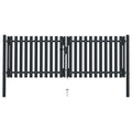 VidaXL Poort dubbel 306x150 cm staal antraciet