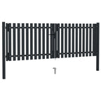VidaXL Poort dubbel 306x150 cm staal antraciet