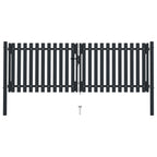 VidaXL Poort dubbel 306x175 cm staal antraciet