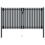 VidaXL Poort dubbel 306x200 cm staal antraciet