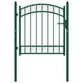 Vidaxl poort met gebogen bovenkant 100x100 cm staal groen