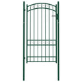 Vidaxl poort met gebogen bovenkant 100x175 cm staal groen