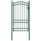 Vidaxl poort met gebogen bovenkant 100x175 cm staal groen