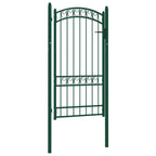 Vidaxl poort met gebogen bovenkant 100x175 cm staal groen