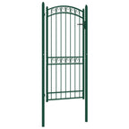 Vidaxl poort met gebogen bovenkant 100x200 cm staal groen