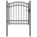 Vidaxl poort met gebogen bovenkant 100x100 cm staal zwart
