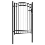 Vidaxl poort met gebogen bovenkant 100x150 cm staal zwart