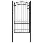 Vidaxl poort met gebogen bovenkant 100x175 cm staal zwart