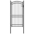 Vidaxl poort met gebogen bovenkant 100x200 cm staal zwart