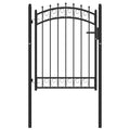 Vidaxl poort met speerpunten 100x125 cm staal zwart