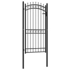Vidaxl poort met speerpunten 100x200 cm staal zwart