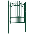 Vidaxl poort met speerpunten 100x125 cm staal groen