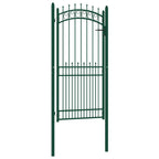 Vidaxl poort met speerpunten 100x200 cm staal groen
