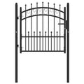 Vidaxl hekpoort emmen met stalen pinnen 104x87 cm zwart