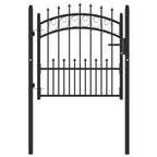 Vidaxl hekpoort emmen met stalen pinnen 104x87 cm zwart