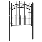 Vidaxl hekpoort emmen met stalen pinnen 104x87 cm zwart