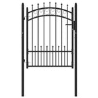 Vidaxl hekpoort emmen met stalen pinnen 104x109,5 cm zwart