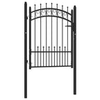 Vidaxl hekpoort emmen met stalen pinnen 104x109,5 cm zwart