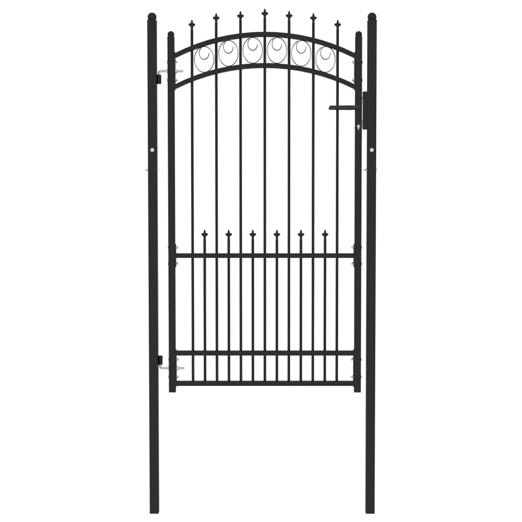 Vidaxl hekpoort emmen met stalen pinnen 104x134,5 cm zwart