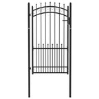 Vidaxl hekpoort emmen met stalen pinnen 104x134,5 cm zwart