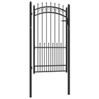 Vidaxl hekpoort emmen met stalen pinnen 104x134,5 cm zwart