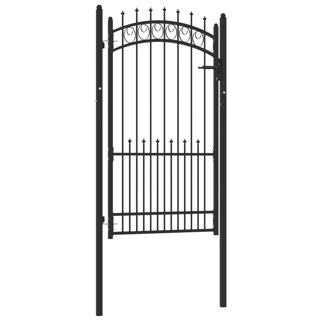 Vidaxl hekpoort emmen met stalen pinnen 104x134,5 cm zwart