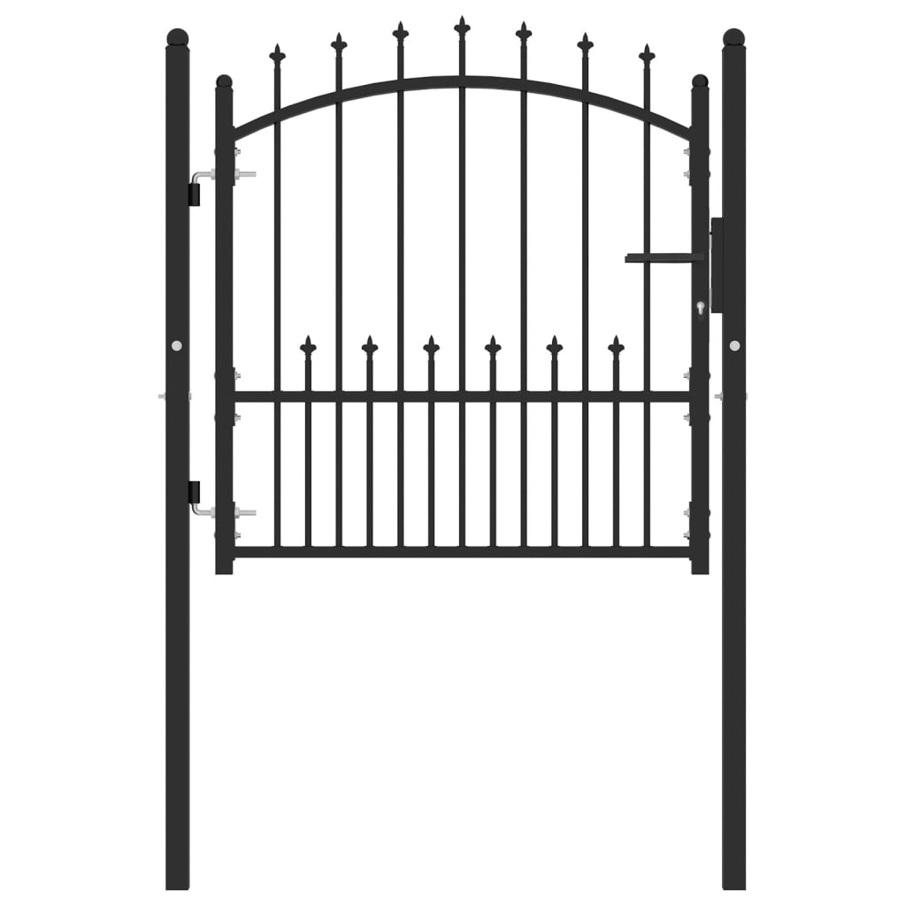 Vidaxl hekpoort emmen met stalen pinnen 104x97 cm zwart