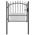 Vidaxl hekpoort emmen met stalen pinnen 104x97 cm zwart