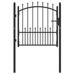 Vidaxl hekpoort emmen met stalen pinnen 104x97 cm zwart