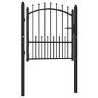 Vidaxl hekpoort emmen met stalen pinnen 104x97 cm zwart