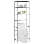 Vidaxl opbergrek voor boven toilet 3-laags 53x28x169 cm zwart