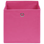Vidaxl opbergboxen 10 st 32x32x32 cm stof roze
