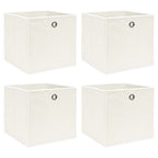 Vidaxl opbergboxen 4 st 32x32x32 cm stof wit