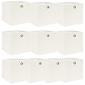 Vidaxl opbergboxen 10 st 32x32x32 cm stof wit