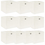 Vidaxl opbergboxen 10 st 32x32x32 cm stof wit