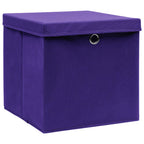 Vidaxl opbergboxen met deksel 4 st 32x32x32 cm stof paars