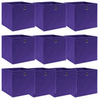Vidaxl opbergboxen 10 st 32x32x32 cm stof paars
